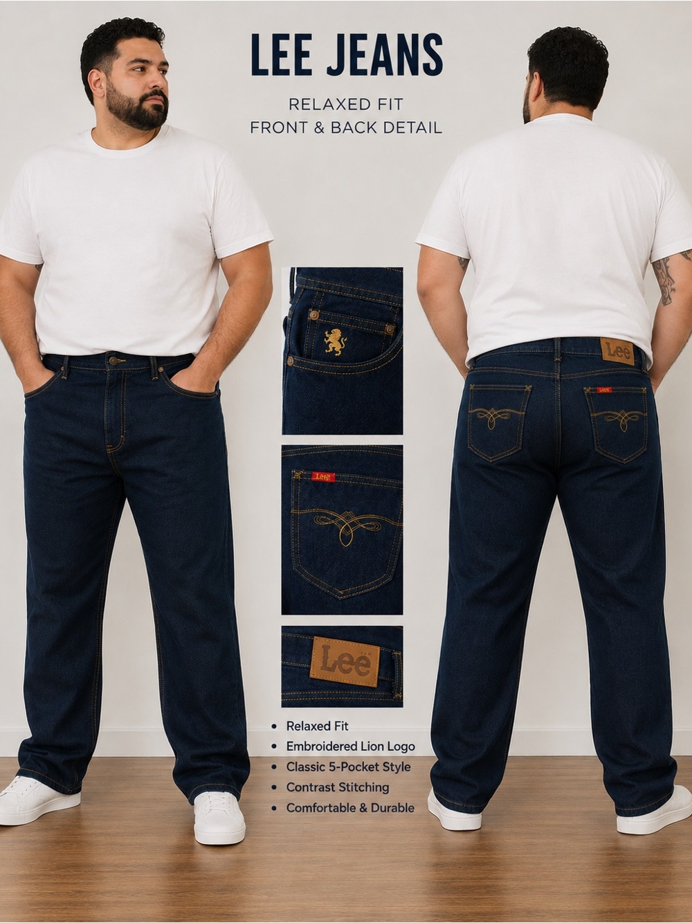 Lee Relaxed Fit Indigo Blue Men's Jeans